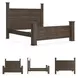 Juararo Dark Brown King Poster Bed