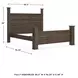 Juararo Dark Brown California King Poster Bed