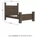 Juararo Dark Brown Queen Poster Bed