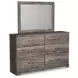 Ralinksi Gray 6 Drawer Dresser and Rectangular Mirror