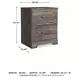 Ralinksi Gray 2 Drawer Nightstand