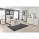 Stelsie White 6 Drawer Dresser and Rectangular Mirror