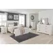 Stelsie White 6 Drawer Dresser and Rectangular Mirror