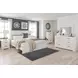 Stelsie White 6 Drawer Dresser and Rectangular Mirror
