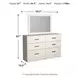 Stelsie White 6 Drawer Dresser and Rectangular Mirror