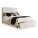 Shoralli Beige King Upholstered Storage Panel Bed