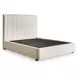 Shoralli Beige Queen Upholstered Storage Panel Bed
