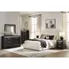 Shoralli Black 6 Drawer Dresser with LED and Rectangular Mirror