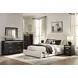 Shoralli Black 6 Drawer Dresser with LED and Rectangular Mirror