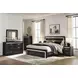 Shoralli Black Queen Panel Bed with LED