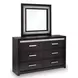 Shoralli Black Panel Bedroom Set with LED