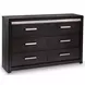 Shoralli Black Panel Bedroom Set with LED