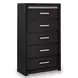 Shoralli Black Panel Bedroom Set with LED