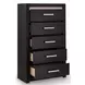 Shoralli Black Panel Bedroom Set with LED