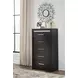 Shoralli Black 5 Drawer Chest with LED