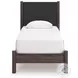 Cadmori Brown Twin Upholstered Panel Platform Bed