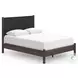 Cadmori Brown Queen Upholstered Panel Platform Bed
