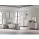 Cadmori Champagne and White 6 Drawer Marble Top Dresser and Rectangular Mirror
