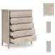 Cadmori Tan And White 5 Drawer Wide Chest
