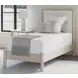Cadmori Tan And White Twin Upholstered Panel Bed