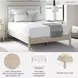 Cadmori Tan And White Queen Upholstered Panel Bed