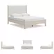 Cadmori Tan And White Queen Upholstered Panel Bed