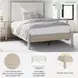 Cadmori Tan And White Full Upholstered Panel Bed