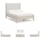 Cadmori Tan And White Full Upholstered Panel Bed