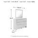 Altyra White 6 Drawer Dresser and Rectangular Mirror