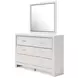 Altyra White 6 Drawer Dresser and Rectangular Mirror
