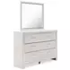 Altyra White and Gray Upholstered Storage Panel Bedroom Set with LED