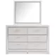 Altyra White and Gray Upholstered Storage Panel Bedroom Set with LED