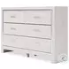 Altyra White and Gray Upholstered Storage Panel Bedroom Set with LED