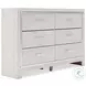 Altyra White and Gray Upholstered Storage Panel Bedroom Set with LED