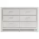 Altyra White and Gray Upholstered Storage Panel Bedroom Set with LED