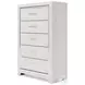Altyra White and Gray Upholstered Storage Panel Bedroom Set with LED
