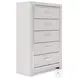 Altyra White and Gray Upholstered Bookcase Storage Bedroom Set with LED