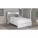 Altyra White and Gray Queen Upholstered Storage Panel Bed with LED