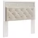 Altyra White and Gray Queen Upholstered Panel Headboard with LED
