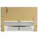 Altyra White and Gray King Upholstered Storage Panel Bed with LED