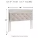 Altyra White and Gray King or California King Upholstered Panel Headboard with LED