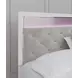 Altyra White and Gray King or California King Upholstered Panel Headboard with LED