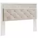 Altyra White and Gray King or California King Upholstered Panel Headboard with LED