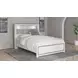 Altyra White and Gray Upholstered Bookcase Panel Bedroom Set with LED
