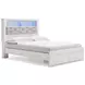 Altyra White Queen Bookcase Storage Bed