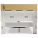 Altyra White and Gray Queen Upholstered Bookcase Storage Bed with LED