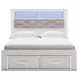 Altyra White Queen Bookcase Storage Bed