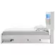 Altyra White and Gray Queen Upholstered Bookcase Storage Bed with LED