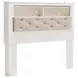 Altyra White and Gray Queen Upholstered Panel Bookcase Headboard with LED