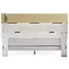 Altyra White and Gray King Upholstered Bookcase Panel Bed with LED